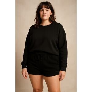 Black Fleece Lounge Shorts Victoria’s Secret PINK Large Cozy Casual